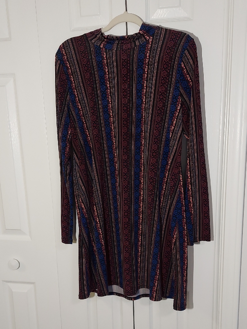 BCBGeneration Dress, Size Large, Multi Color Stripes, Mockneck